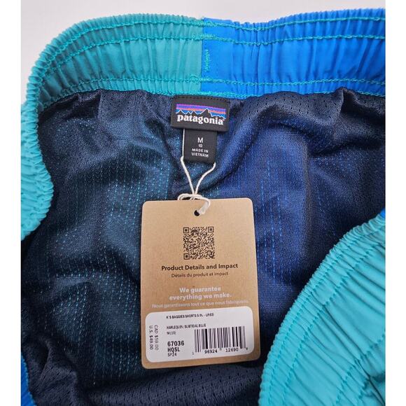Patagonia Boys Medium (10) - 5"  Baggies Lined Shorts - Subtidal Blue - Picture 5 of 7